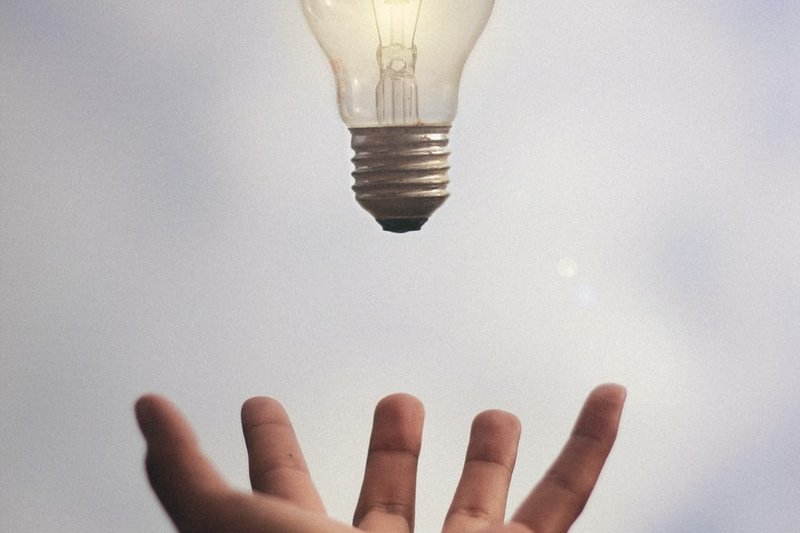person catching light bulb
