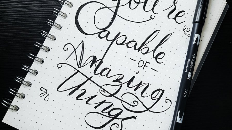 pen on you're capable of amazing things spiral notebook