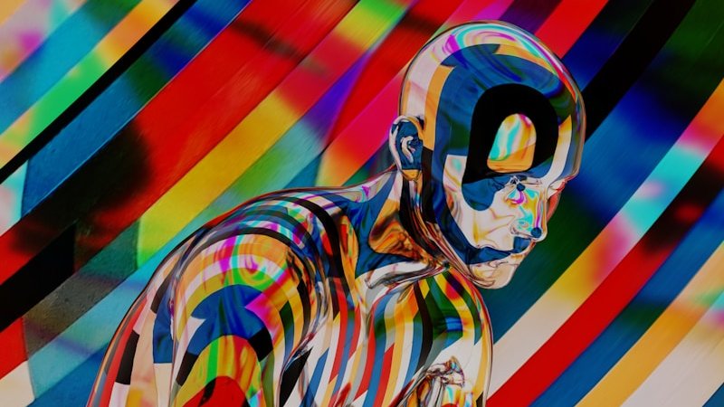 a colorful drawing of a person