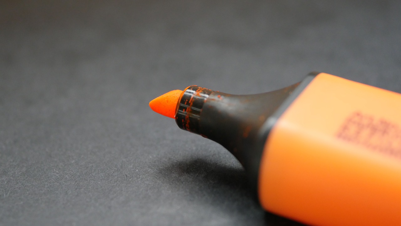 marker, pen, orange